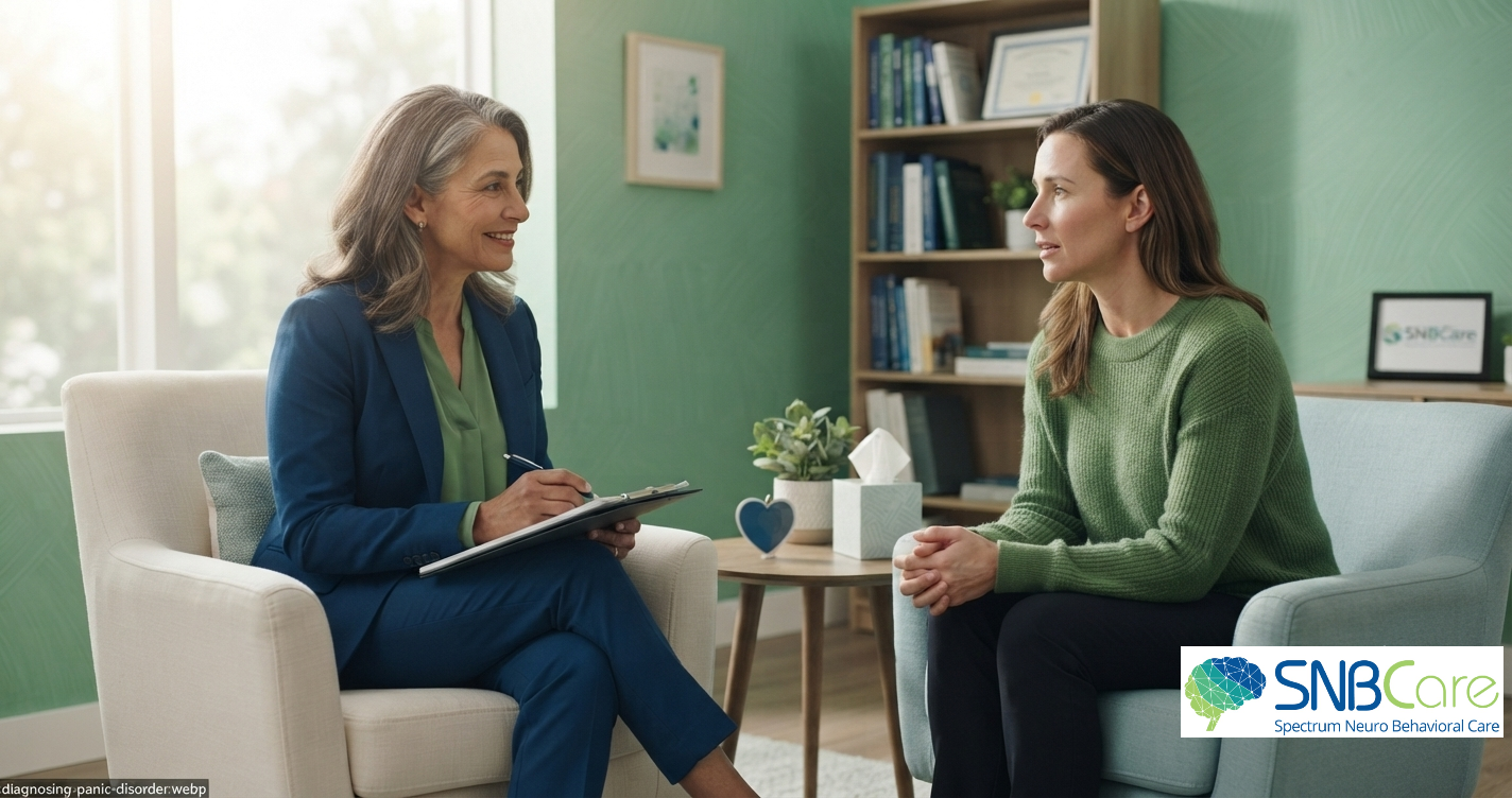Adult practicing mindfulness and grounding techniques at home