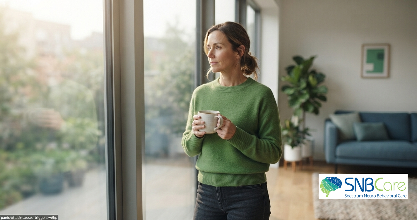 Adult reflecting on life stressors and panic attack triggers